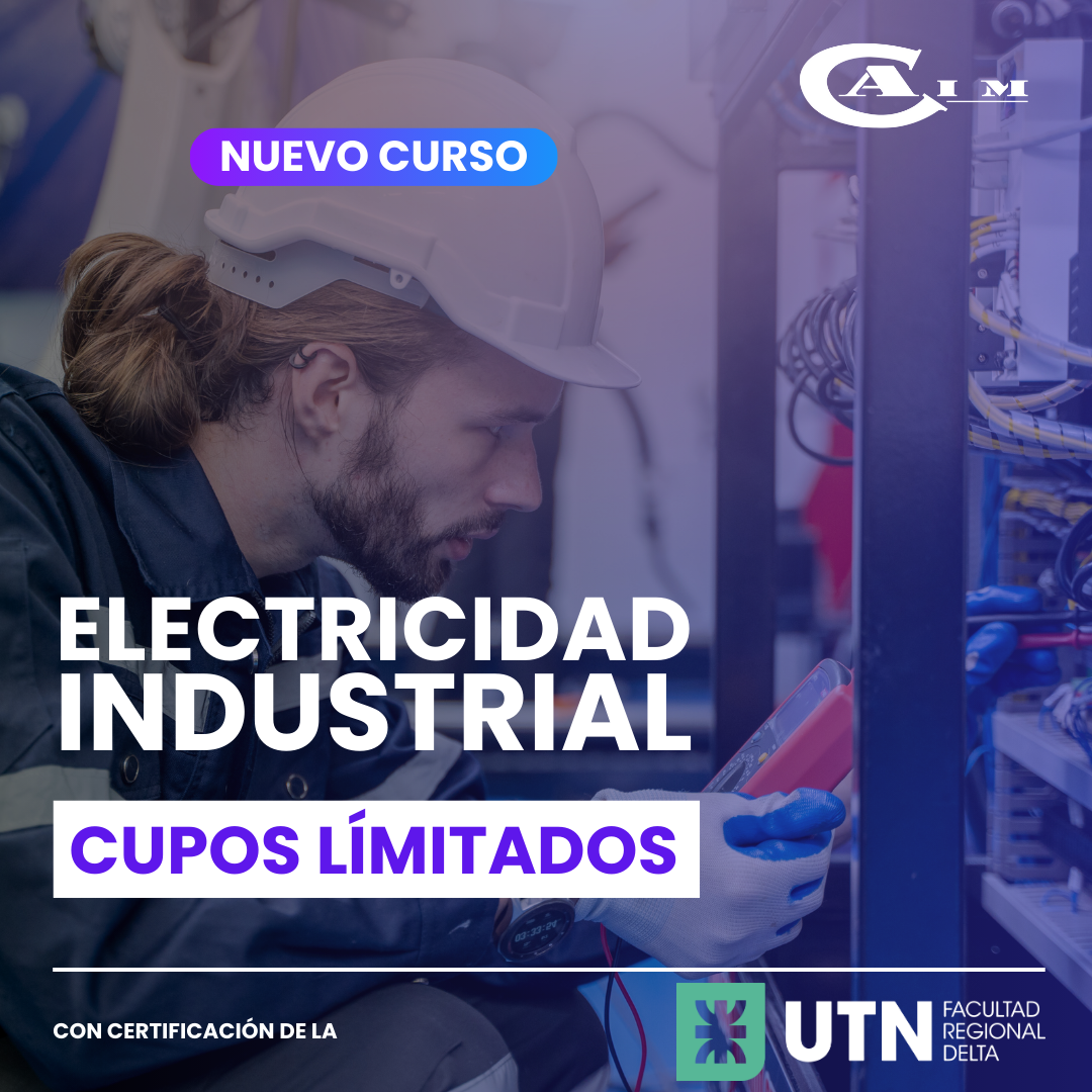 Placa de redes del curso de Electricidad Industrial de CAIM con cupos limitados.