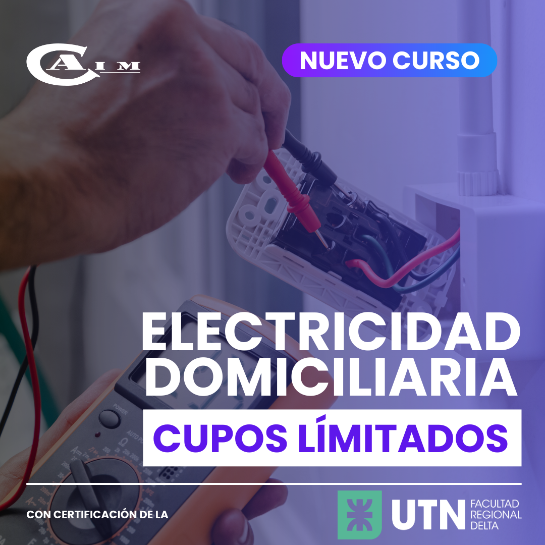 Placa de redes del curso de Electricidad Domiciliaria de CAIM con cupos limitados.